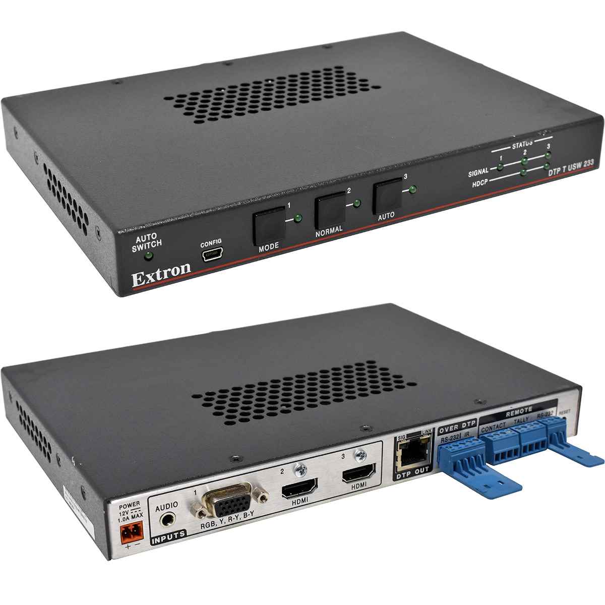 Extron DTP T USW 233 3-Input Switcher with Integrated DTP Transmitter and Audio Embedding no PSU Extron DTP T USW 233 3-Input Switcher with Integrated DTP Transmitter and Audio Embedding no PSU