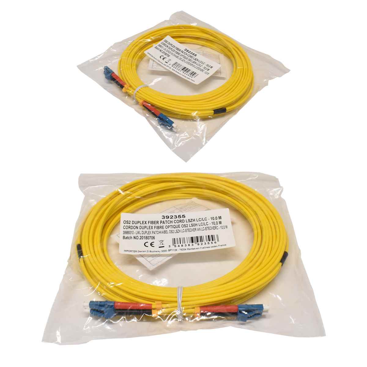 Corning OS2 Duplex FIBER Patch Cord LSZH LC/LC-10m NEU NEW 60x Corning OS2 Duplex FIBER Patch Cord LSZH LC/LC-10m NEU NEW