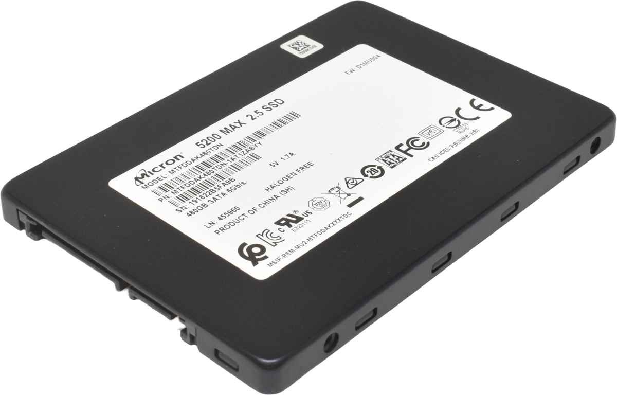 Micron 5200 MAX 480GB 2.5" 6G SATA SSD MTFDDAK480TDN
