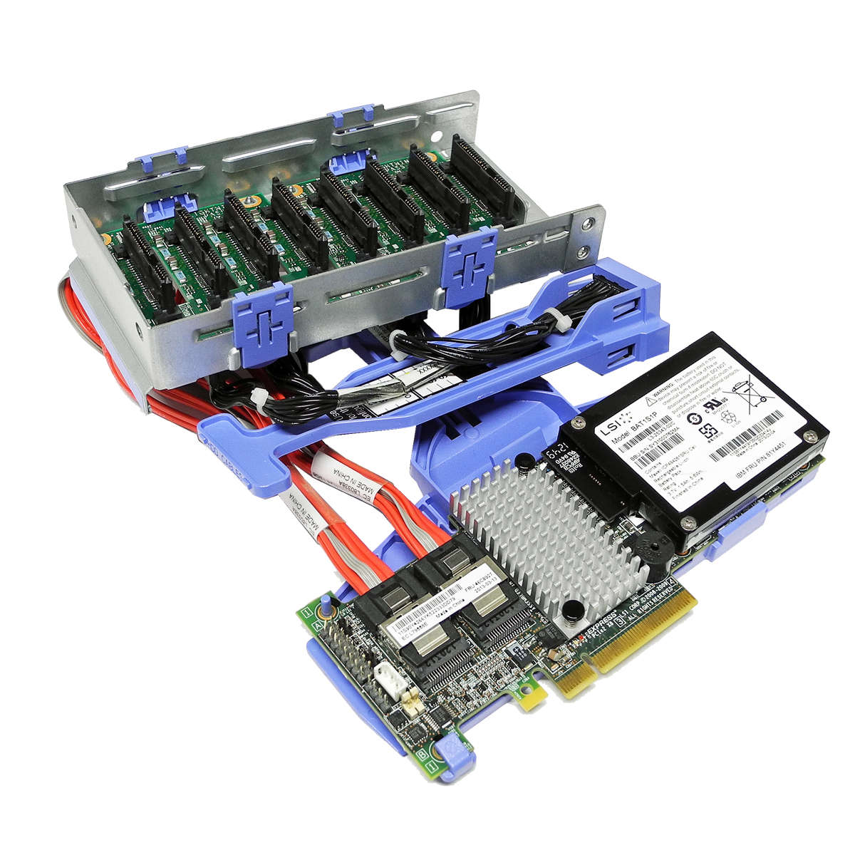 IBM-ServeRAID-M5015-6-Gb-s-RAID-Controller-46C8927-001.jpg IBM ServeRAID M5015 6 Gb/s RAID Controller 46C8927 +BBU + Kabel + Backplane