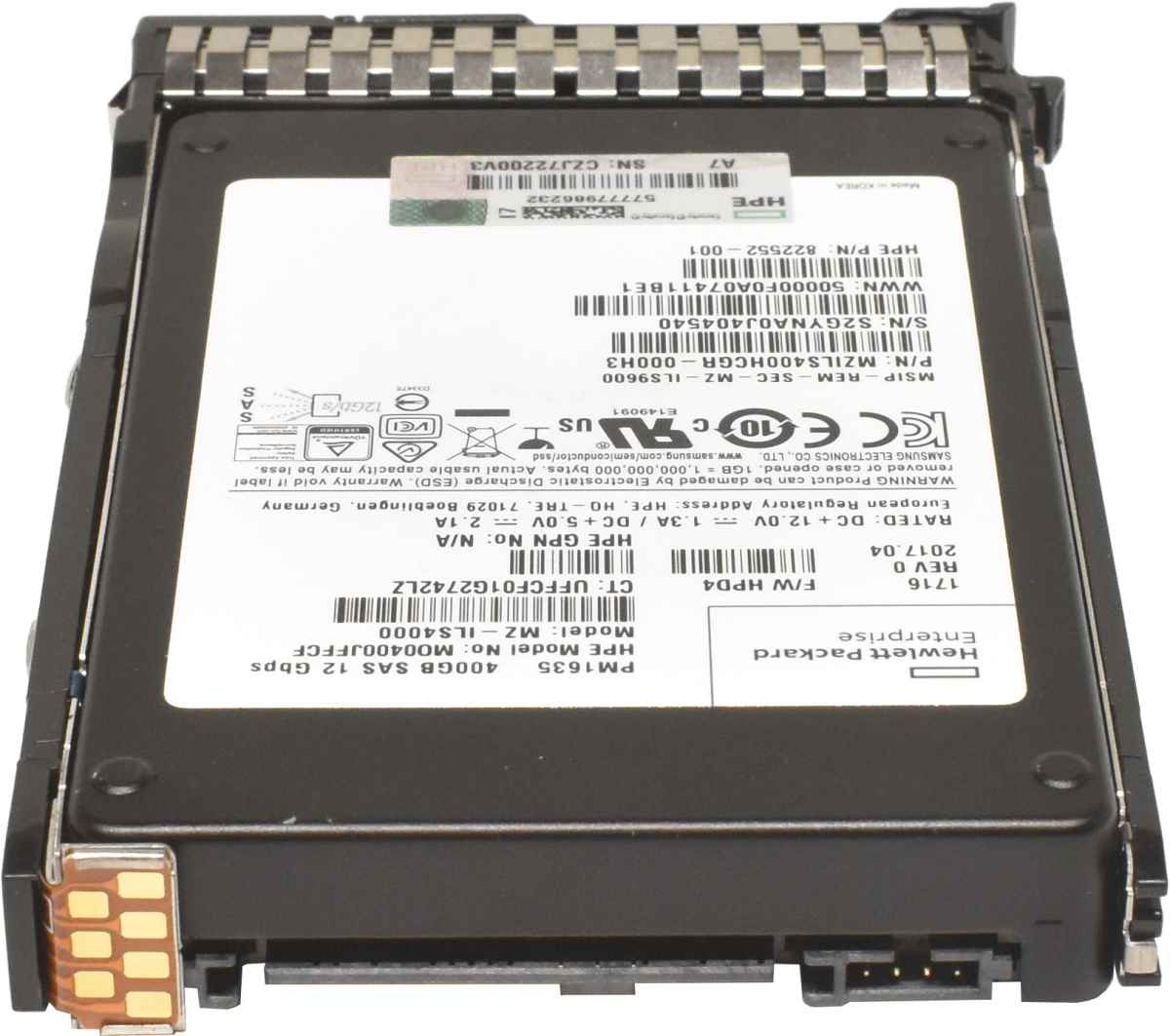 HP PM1635 400GB 2.5" SFF 12G SAS SSD MZ-ILS4000 822784-001 HP PM1635 400GB 2.5" SFF 12G SAS SSD MZ-ILS4000 822784-001 ProLiant DL120 Gen9, DL120 Gen9