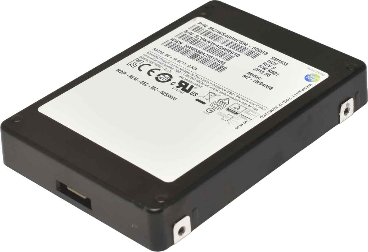 Samsung SM1633 400GB 2.5" 12Gbps SAS SSD MZ-IWS480B