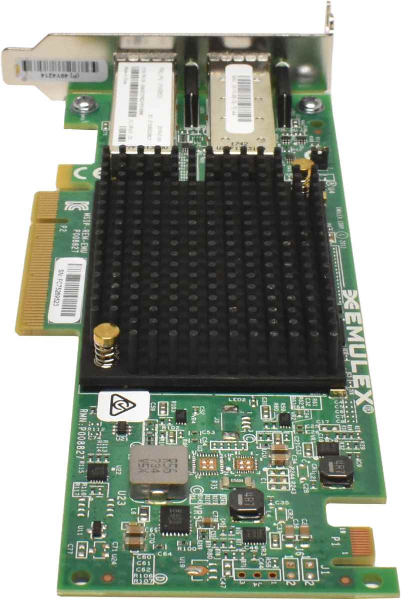 Lenovo Emulex LPE-12002 VFA5.2 Dual-Port SFP+ 10Gb PCIe x8 Controller 01KR603 Lenovo Emulex LPE-12002 VFA5.2 Dual-Port SFP+ 10Gb PCIe x8 Controller 01KR603