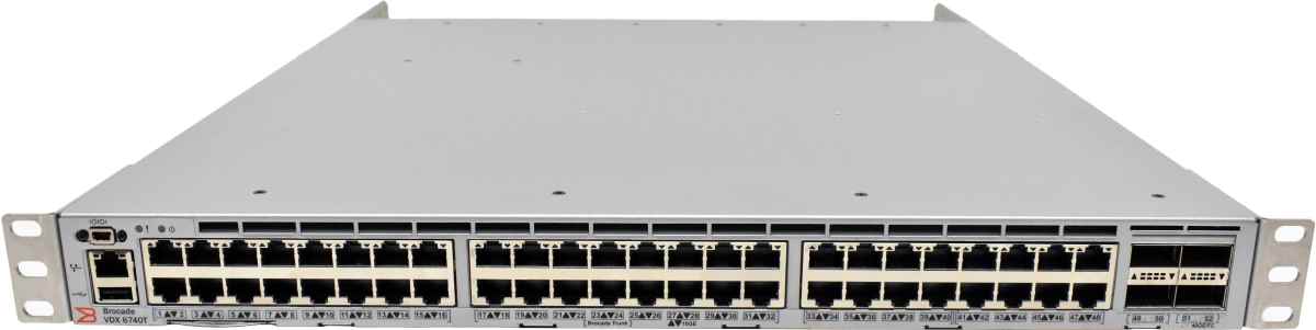 Brocade VDX 6740T BR-VDX6740T-48-F 48-Port 10G RJ-45 Ethernet Switch 4x 40G QSFP+ Rack Ears
