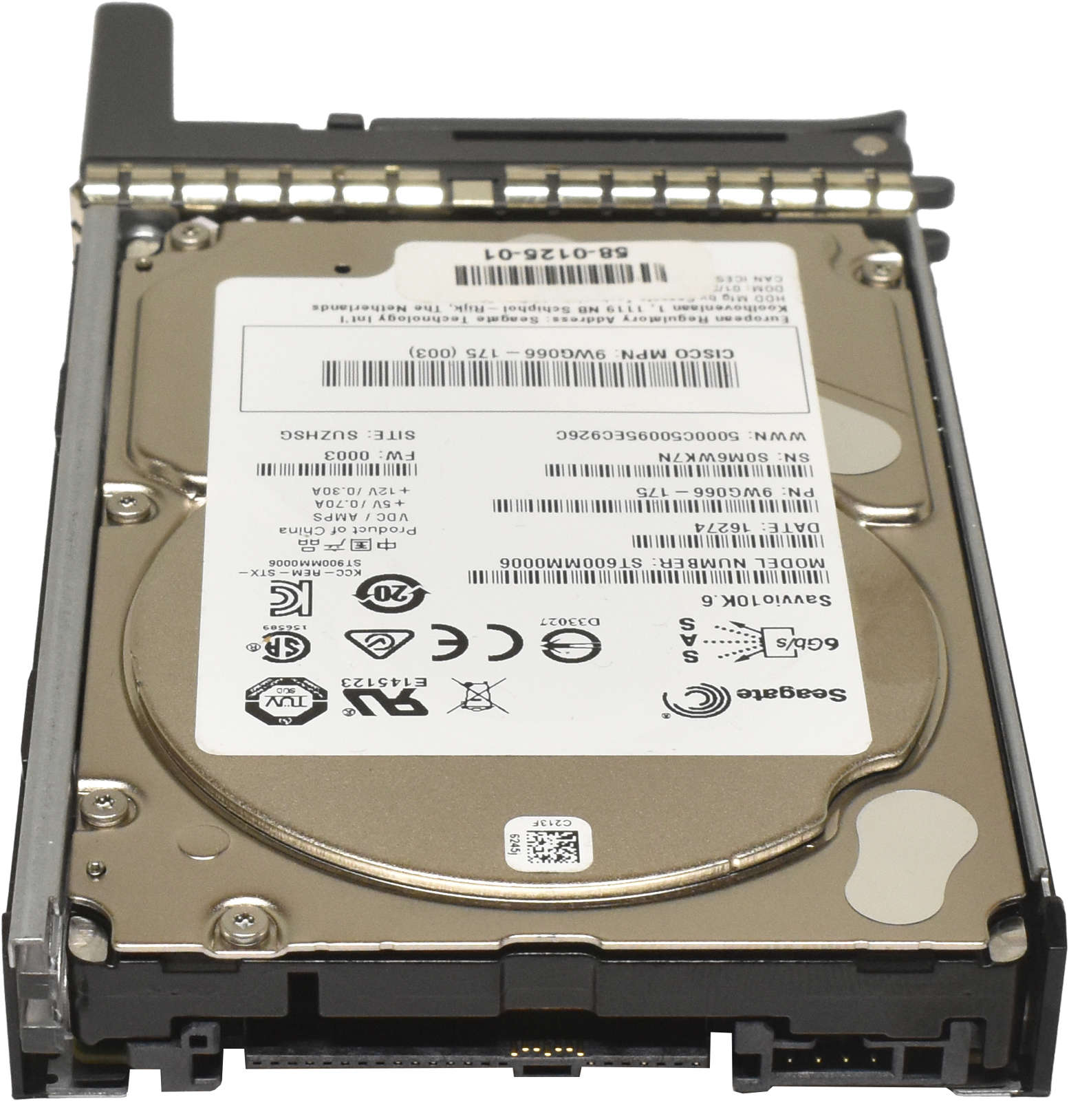 Cisco Seagate 600GB 2.5" 10K 6G SAS HDD Festplatte ST600MM0006 CCS-HDD-600GB/SAS mit Rahmen