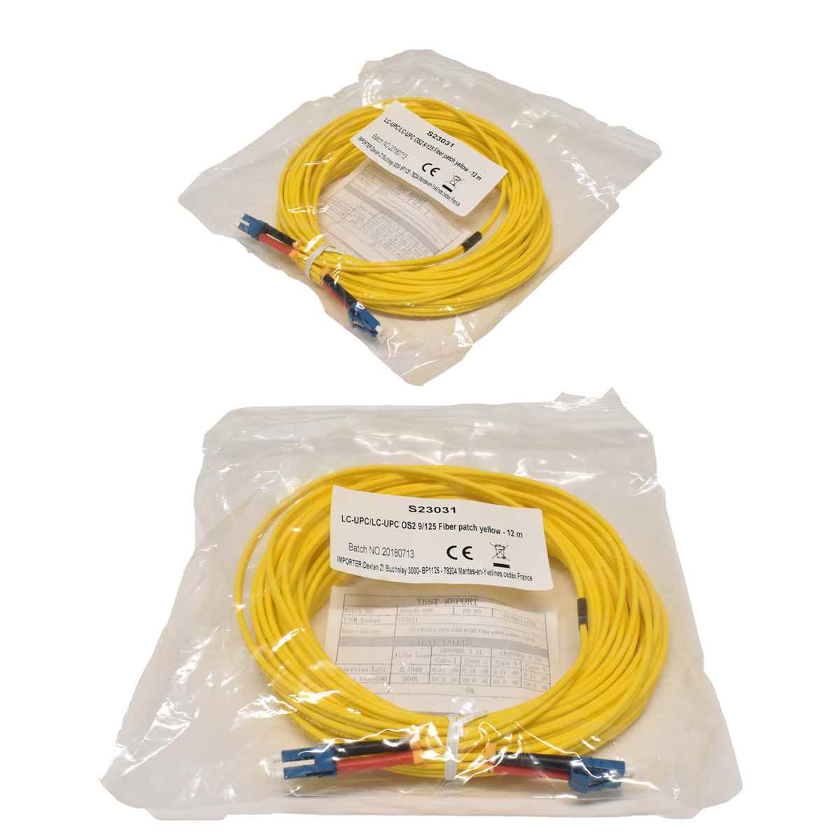 80x Corning LC-UPC/LC-UPC OS2 9/128 Fiber patch yellow  gelb - 12m NEU NEW