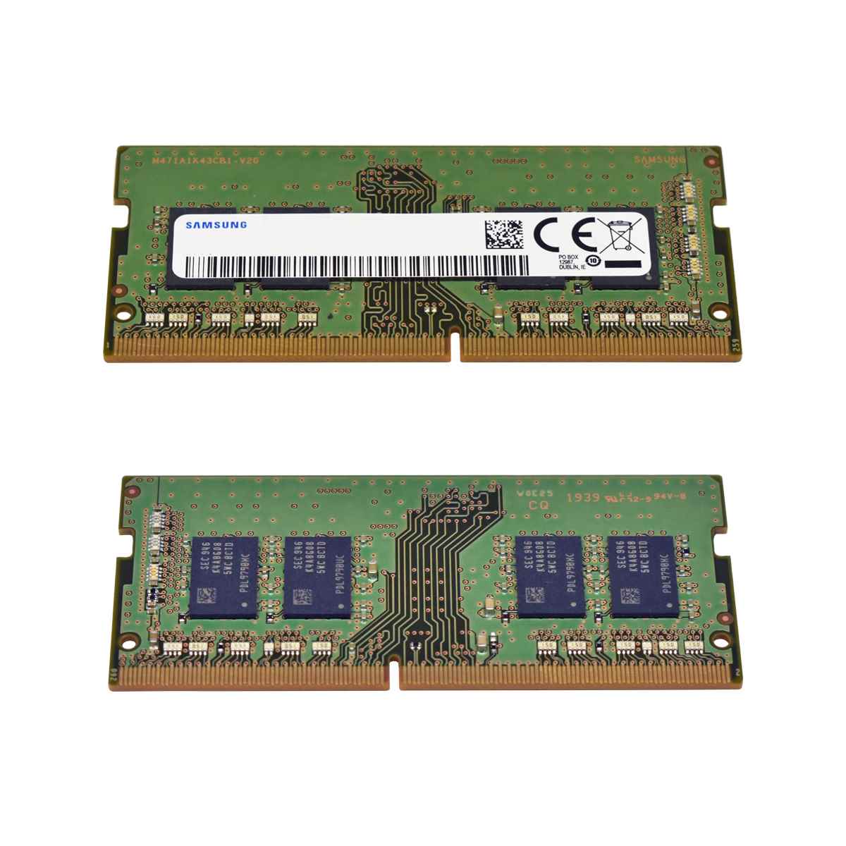 Samsung 8GB 1Rx8 PC4-2400T M471A1K43BB1-CRC SO-DIMM Samsung 4GB 2Rx8 PC3-10600S M471B5273CH0-CH9 SO-DIMM