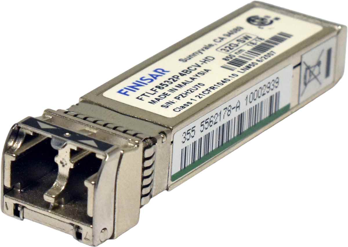 Finisar FTLF8532P4BCV-HD 32G-SW SFP+ 850nm 100m LC Duplex FC Transceiver Module Finisar FTLF8532P4BCV-HD 32G-SW SFP+ 850nm 100m LC Duplex FC Transceiver Module