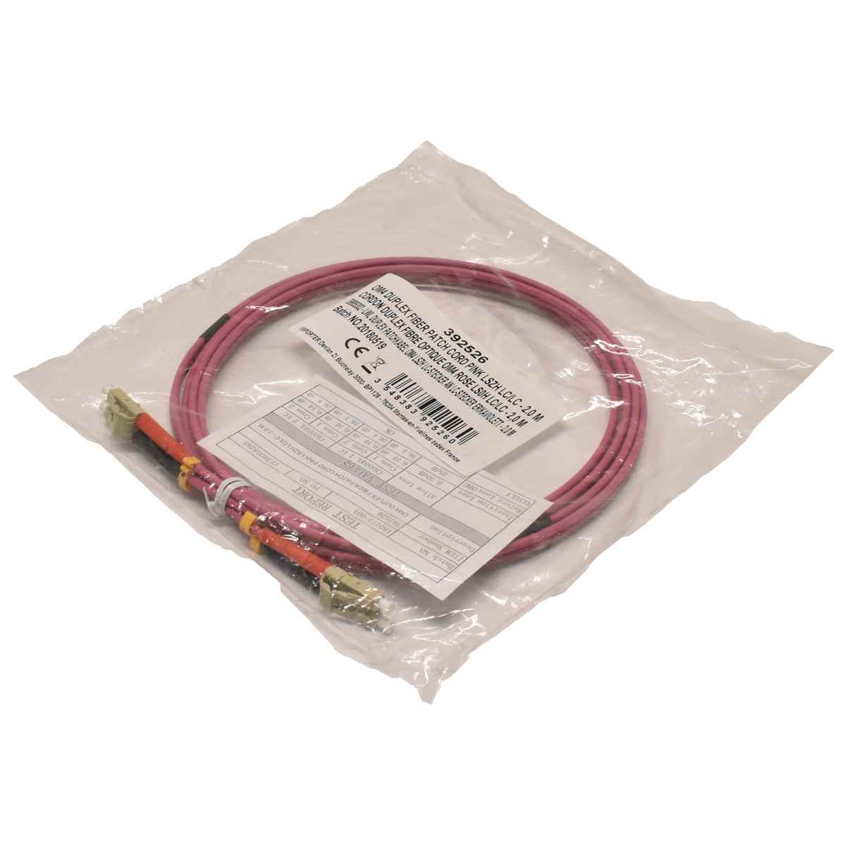 Corning OM4 Duplex FIBER Patch Cord Pink LSZH LC/LC - 2m 392526 NEU Corning OM4 Duplex FIBER Patch Cord Pink LSZH LC/LC - 2m 392526 NEU