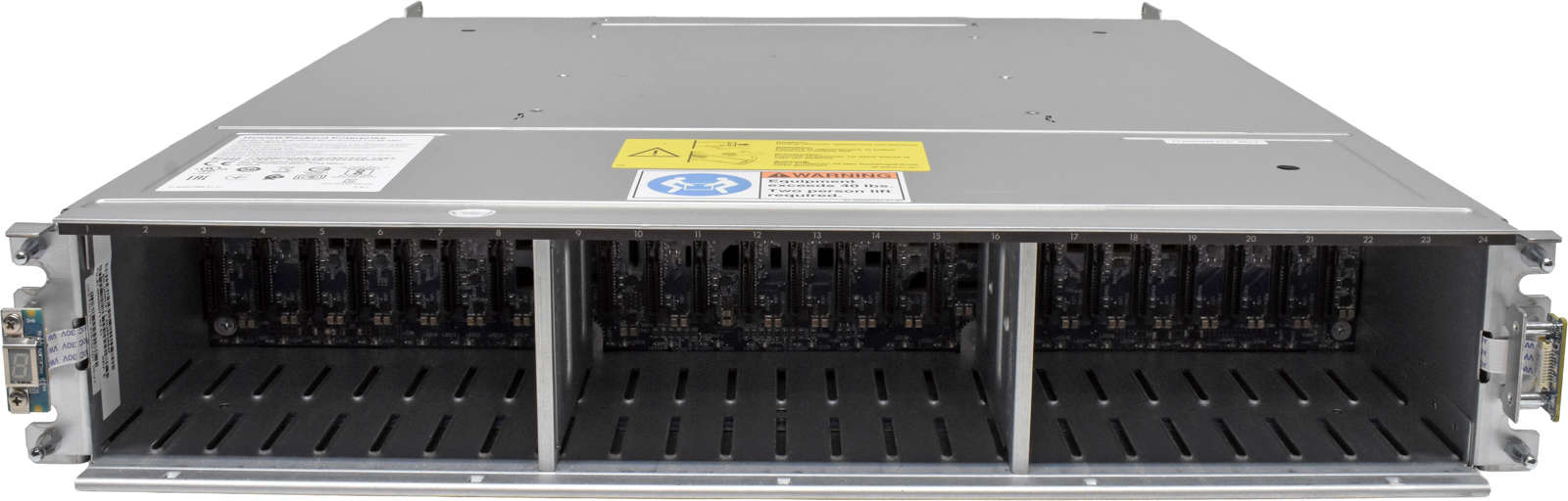 HP-MSA-2050-SFF-Enclosure-Q1J07B-2x-6G-x2-Controll-002.jpg HP MSA 2050 SFF Enclosure Q1J07B 2x 6G x2 Controller 876146-001 24x SFF 2.5 noHDD