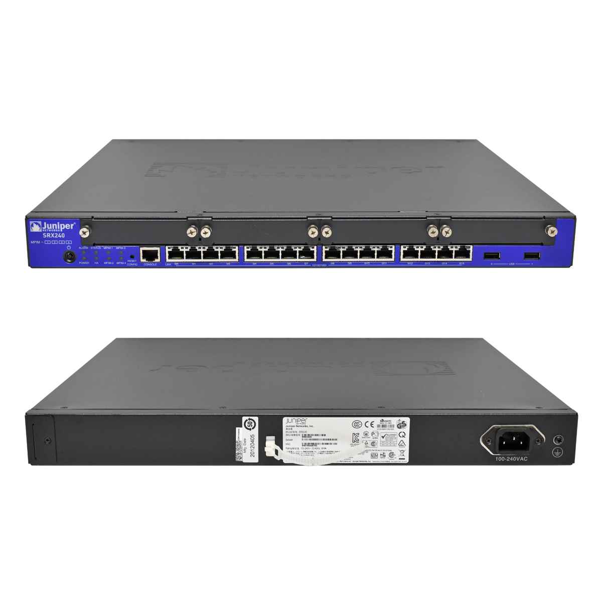 Juniper Networks SRX240H 16-Port Gigabit Security Gateway Firewall VPN 4 x Mini-Pim Slots Juniper Networks SRX240H 16-Port Gigabit Security Gateway Firewall VPN 4 x Mini-Pim Slots