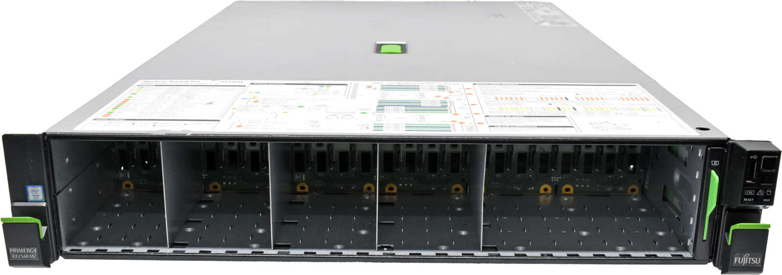 Fujitsu Primergy RX2540 M2 Server no CPU & RAM no HDD 2x Kühler 28Bay 2,5 Zoll