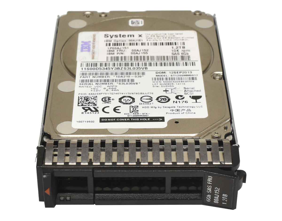 IBM Seagate 1.2TB 2.5" 10K 6G SAS HDD Festplatte ST1200MM0017 00AJ155 Server Storage