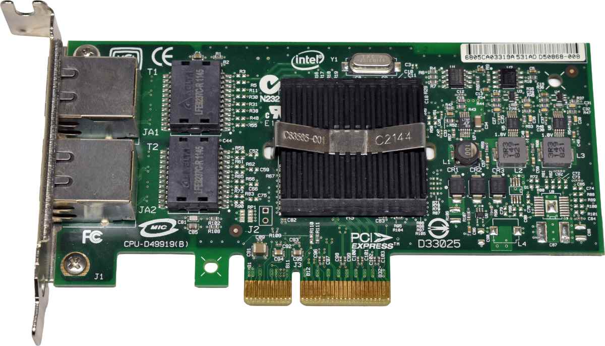 Intel Pro/1000 PT Dual Port EXPI9402PTBLK 868971 RJ-45 GE Server Adapter PCIe x4 LP