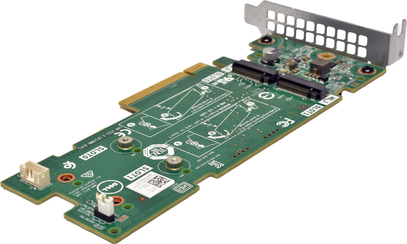 Dell 061F54 BOSS SSD Adapter Card PCI-Express x8 to 2x M.2 2280 SSD Slots LP