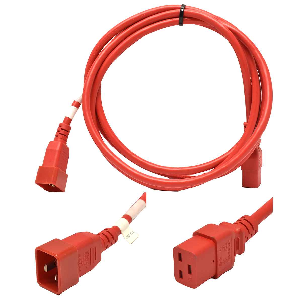 Yung Netzkabel C19 C20 Power Kabel -ROT 3m 16A 250V Verlängerung RPC20C19RD10 100 xYung Netzkabel C19 C20 Power Kabel -ROT 3m 16A 250V Verlängerung RPC20C19RD10
