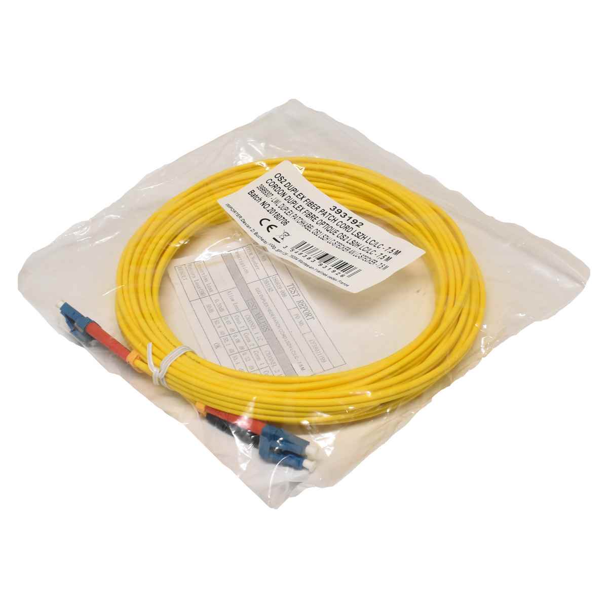 80 x  Corning OS2 Duplex Fiber patch Cord GELB LSZH LC/LC- 7,5m  NEU NEW