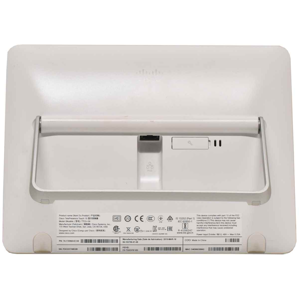 Cisco TelePresence CS-TOUCH10 TTC5-09 Touch 10 for MX SX Conference Controler Cisco TelePresence CS-TOUCH10 TTC5-09 Touch 10 for MX SX Conference Controler