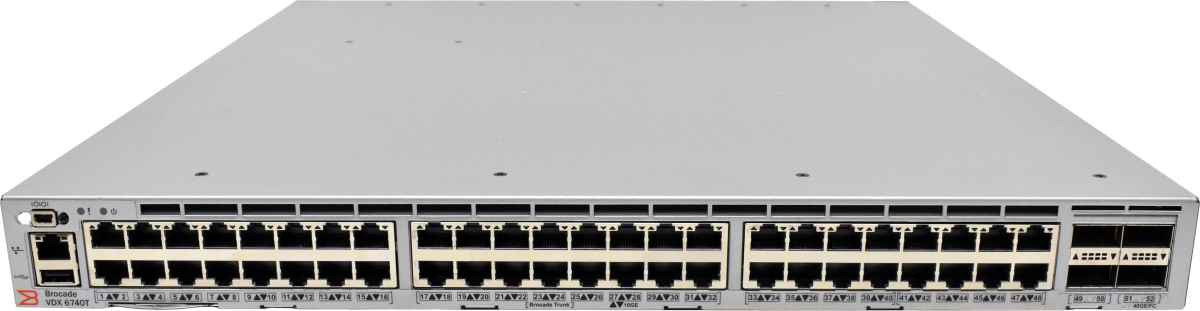 Brocade VDX 6740T XBR-VDX6740T-24-F 48-Port 10G RJ-45 Ethernet Switch 4x 40G QSFP+