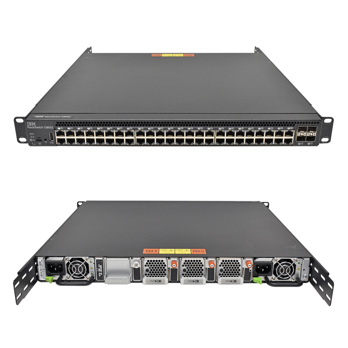 IBM RackSwitch G8052 52-Port 7309-HC 00D9799 + 2 GBICs IBM RackSwitch G8052 52-Port 7309-HC 00D9799 + 2 GBICs