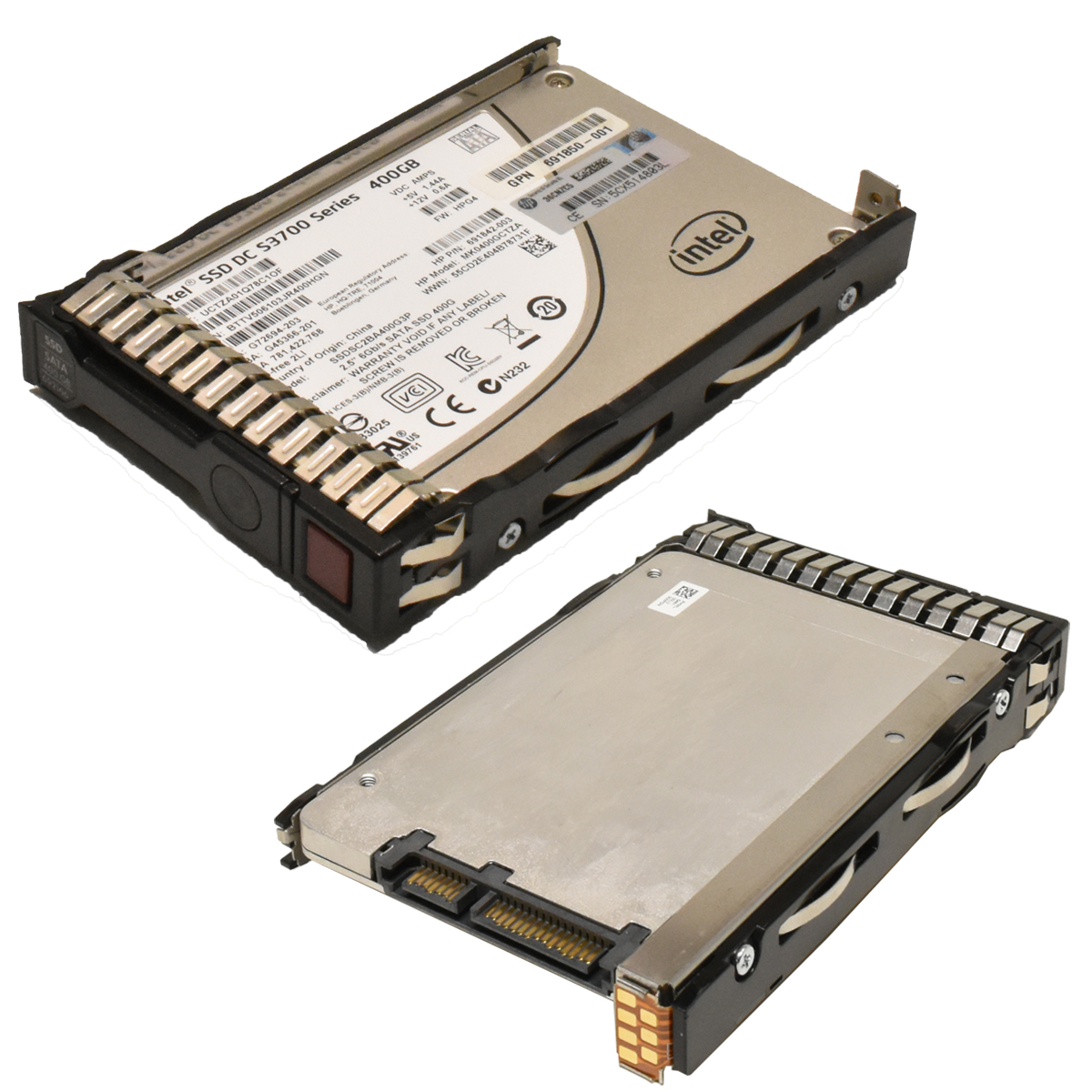 HP 400 GB 2.5“ 6Gbps SATA SSD Festplatte SSDSC2BA400G4P 804638-002 G8 G9 Rahmen 805387-001 804665-B21 HP 400GB 2.5“ 6G SATA SSD SSDSC2BA400G4P 804638-002 Proliant DL380 DL360 G10