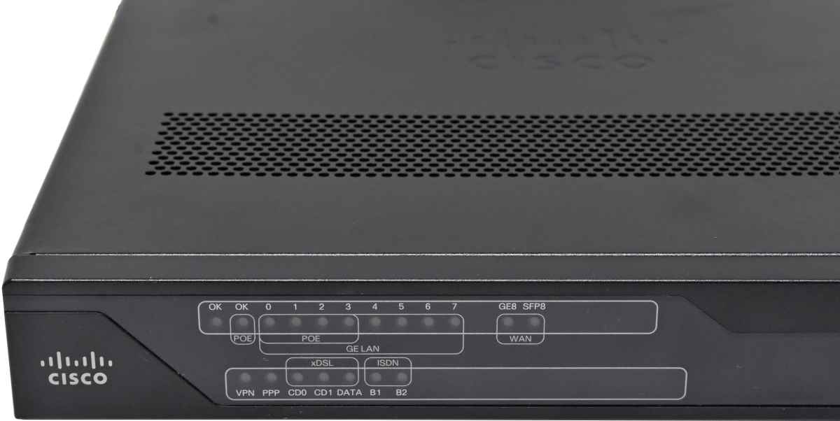 Cisco C897VAB-K9 8-Port RJ-45 GE 4xPoE integrated Services Router +SFP +WAN +ADSL no PSU