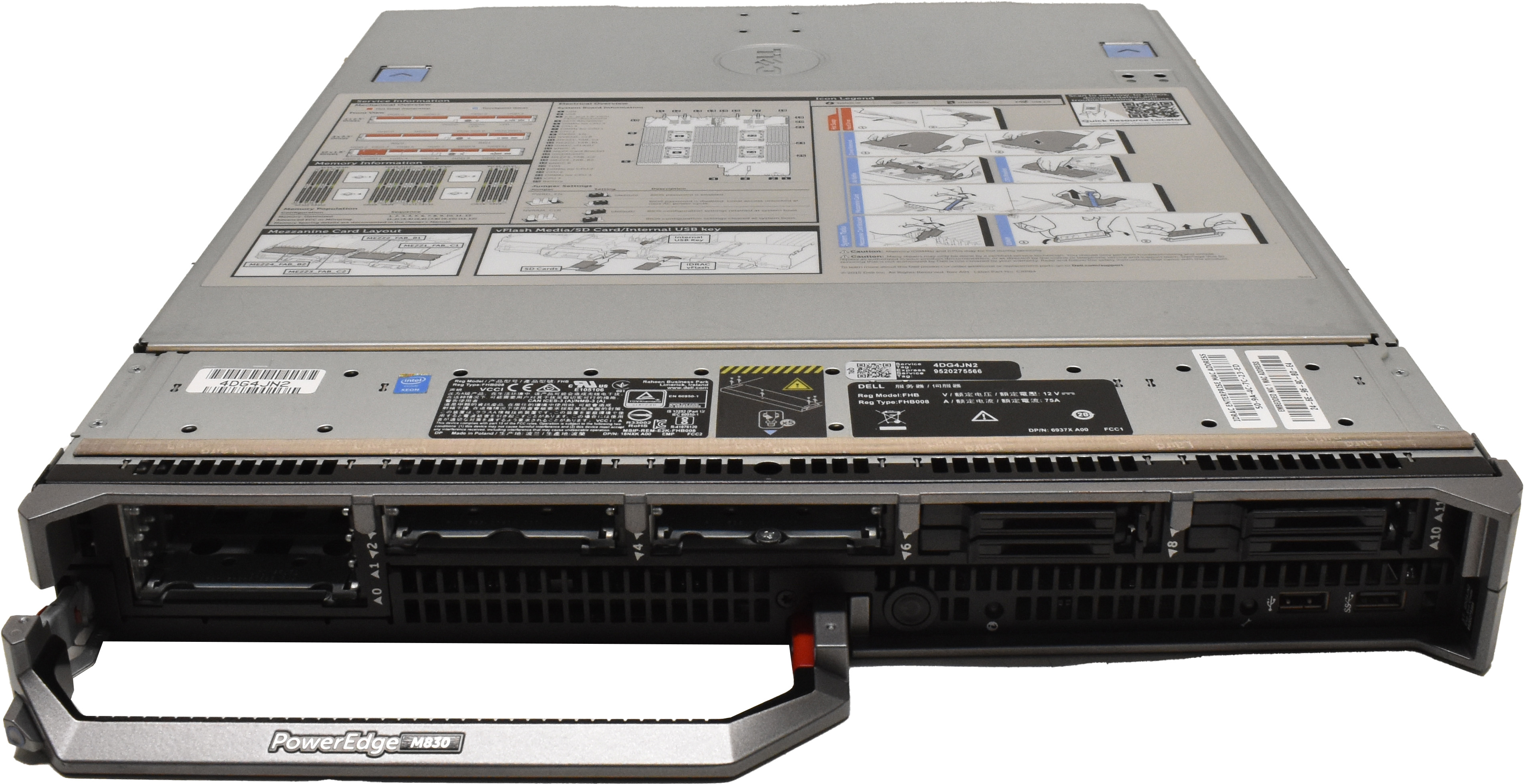DELL PowerEdge M830 Blade 4x E5-4650 V4 0 GB RAM