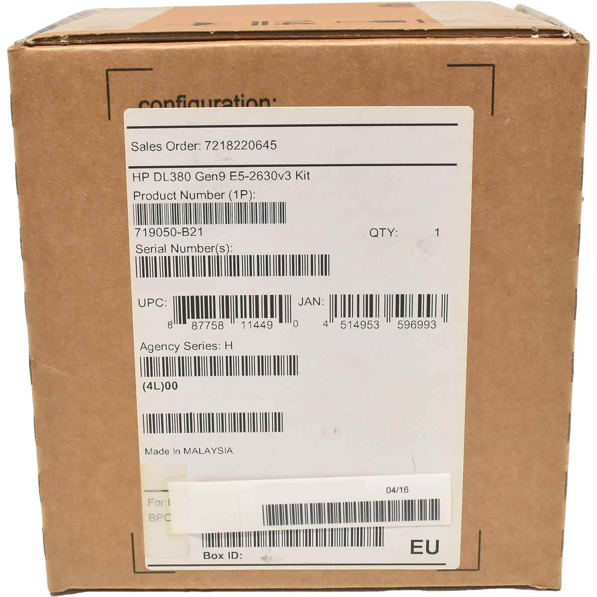 HP 719050-B21 Intel Xeon E5-2630v3 2.4GHz CPU Kit + Heatsink +2x Fans für ProLiant DL380 G9 NEU HP 719050-B21 Intel Xeon E5-2630v3 2.4GHz CPU Kit + Heatsink +2x Fans für ProLiant DL380 G9 NEU