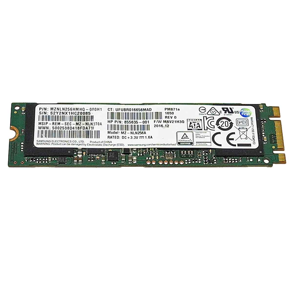 HP Samsung MZ-NLN256A Solid State Drive (SSD) 256 GB M.2 2280 SATA 855635-001 HP Samsung MZ-NLN256A Solid State Drive (SSD) 256 GB M.2 2280 SATA 855635-001