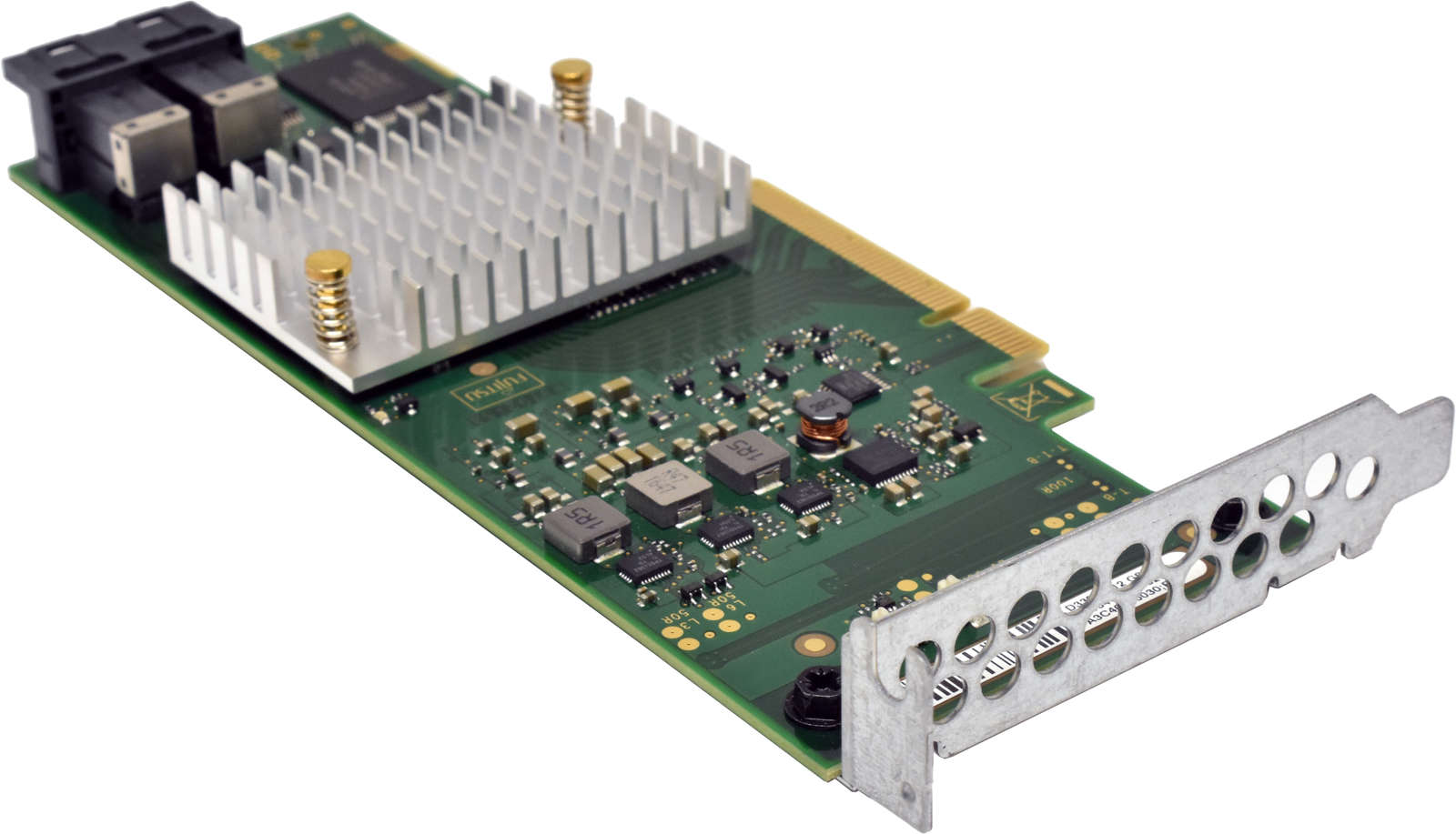 Fujitsu-RAID-Controller-D3327-A12-GS3-A3C40176030-002.jpg Fujitsu RAID Controller D3327-A12 GS3 A3C40176030 PCIe x8 8-Port 2x 12G Mini SAS HD SFF-8643 2x SAS Cable LP