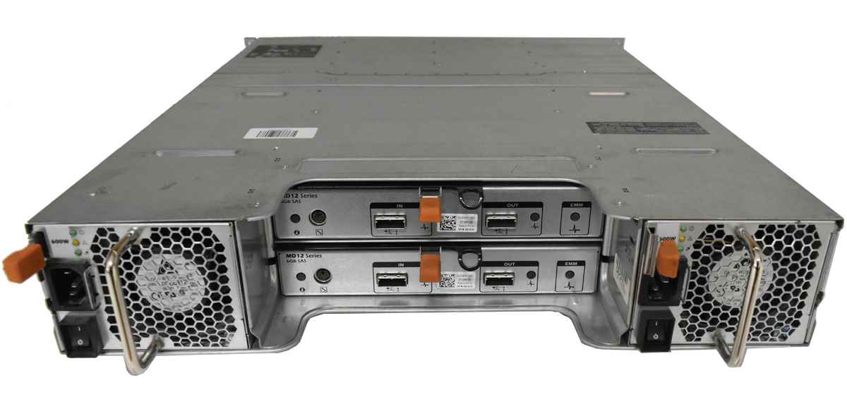 Dell PowerVault MD1220 2U 2x E01M001 SAS 6Gbps 2x 600W PSU 24x Bay 2.5 1x Bezel