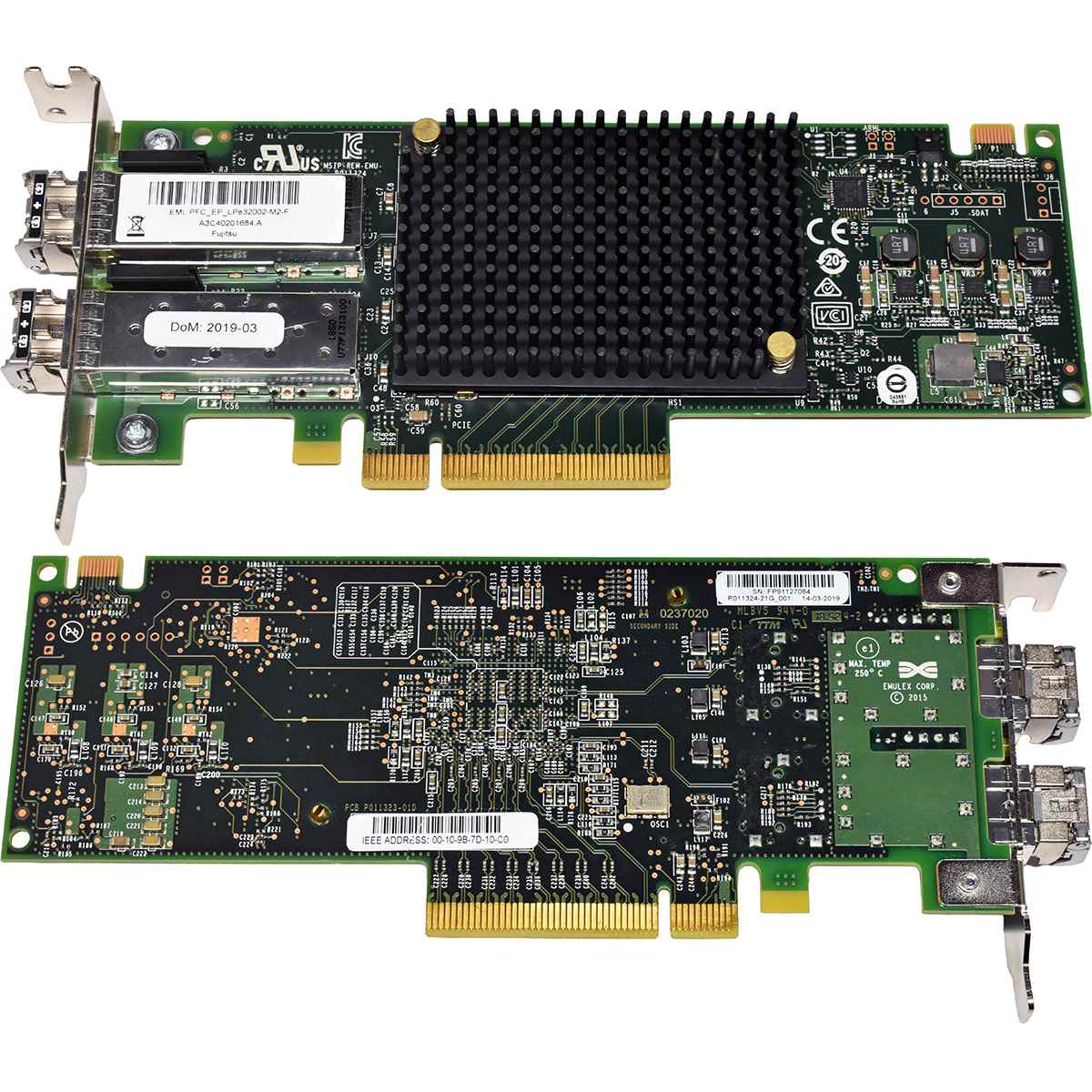 Fujitsu Emulex LightPulse A3C40201684 LPE32002 Dual-Port 32G PCIe x8 FC NIC LP +GBICs Fujitsu Emulex LightPulse A3C40201684 LPE32002 Dual-Port 32G PCIe x8 FC NIC LP +GBICs