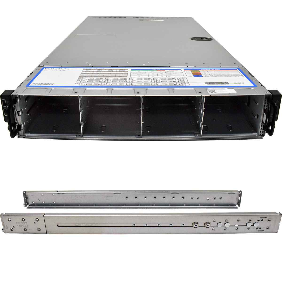 ATX 2HE Rack Server Chassis 12x 3,5 Zoll HDD Bay 4x Fan 2x PSU mit Rackmontage Kit