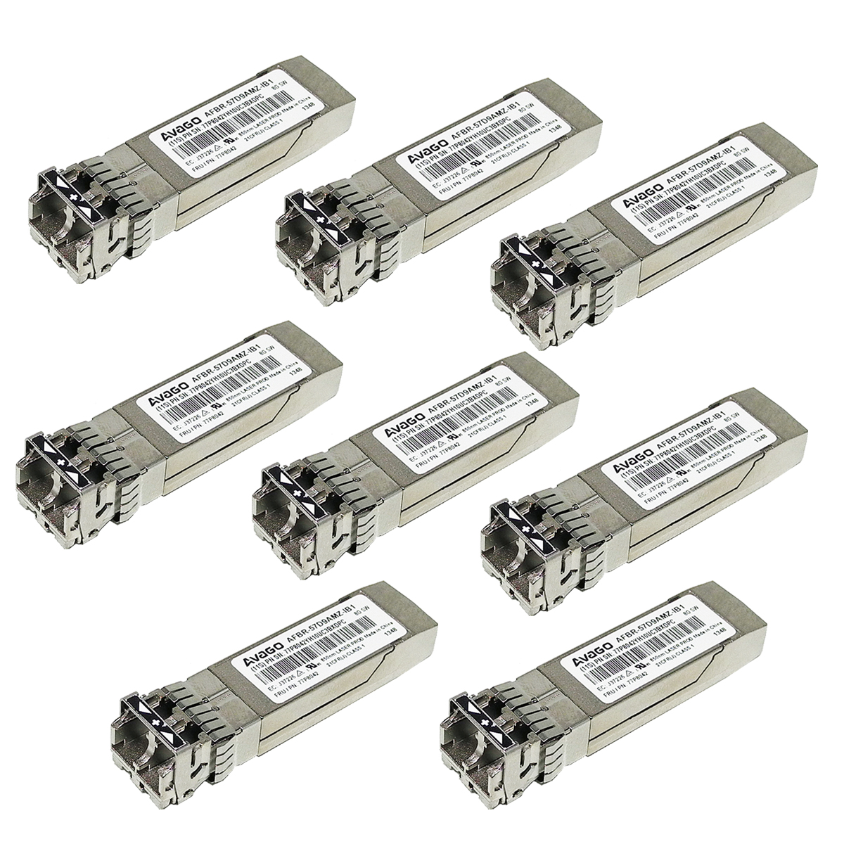 8 x IBM Avago AFBR-57D9AMZ-IB1 8Gb SW 850nm SFP+ FC Transceiver 77P8042 8 x IBM Avago AFBR-57D9AMZ-IB1 8Gb SW 850nm SFP+ FC Transceiver 77P8042