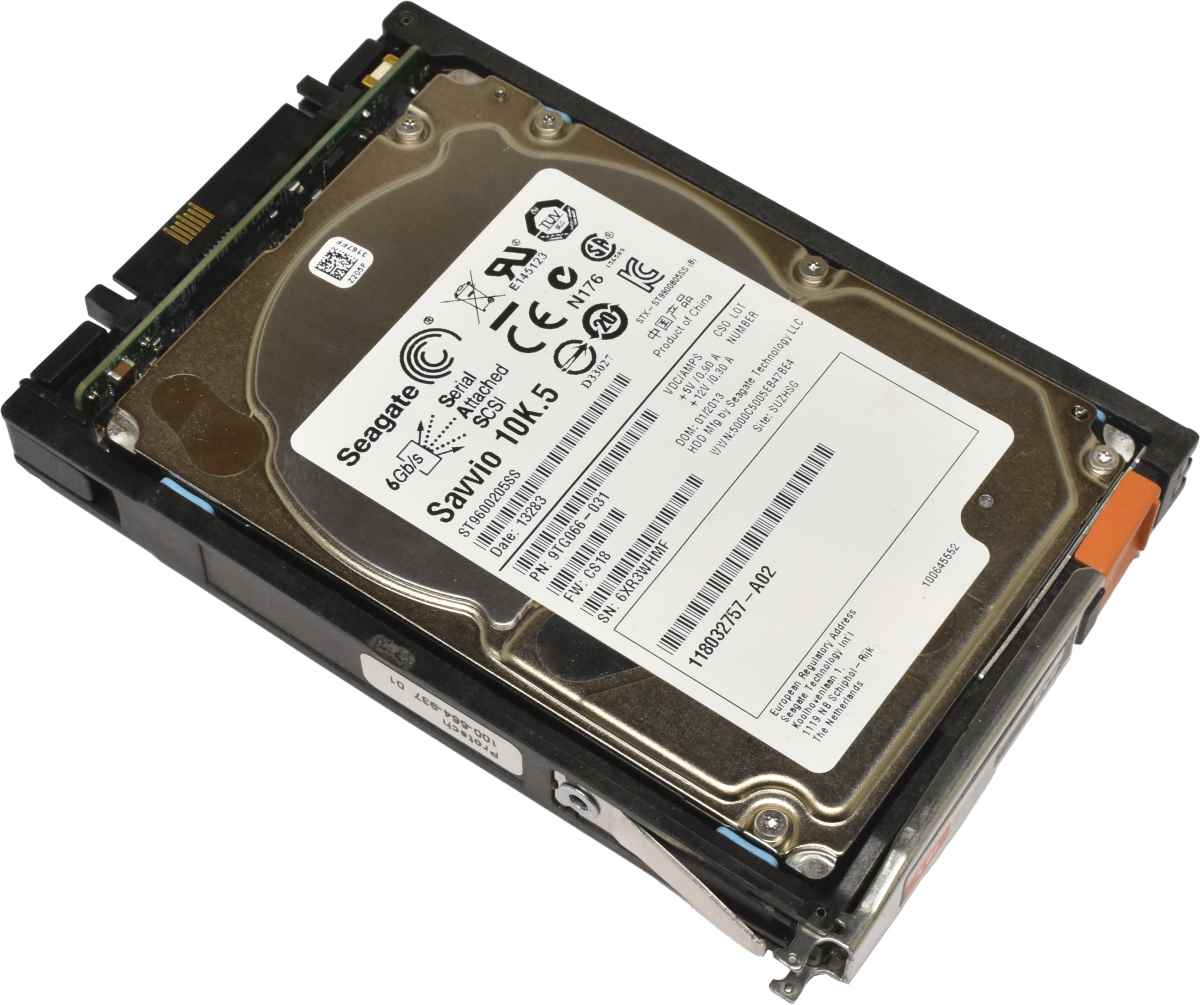 EMC Seagate 600GB 2.5" 10K 6G SAS HDD Festplatte ST9600205SS 9TG066-031 mit EMC Rahmen
