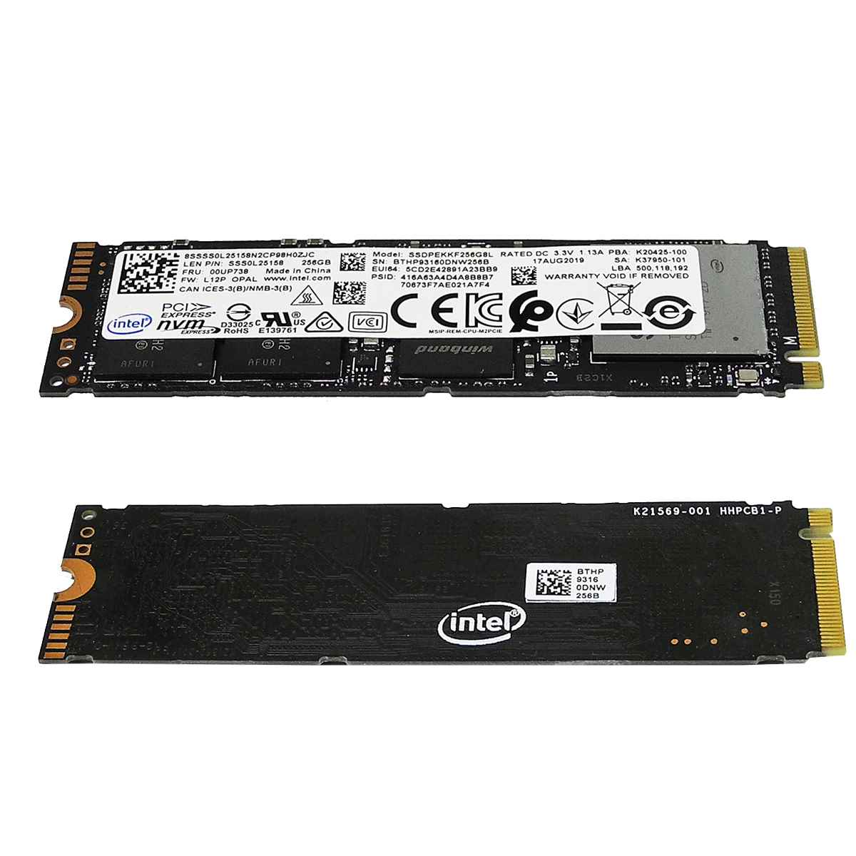 Lenovo 00UP738 Intel SSDPEKKF256G8L SSD 256GB M.2 2280 PCIe Gen3.0 x4 NVMe Lenovo 00UP738 Intel SSDPEKKF256G8L SSD 256GB M.2 2280 PCIe Gen3.0 x4 NVMe