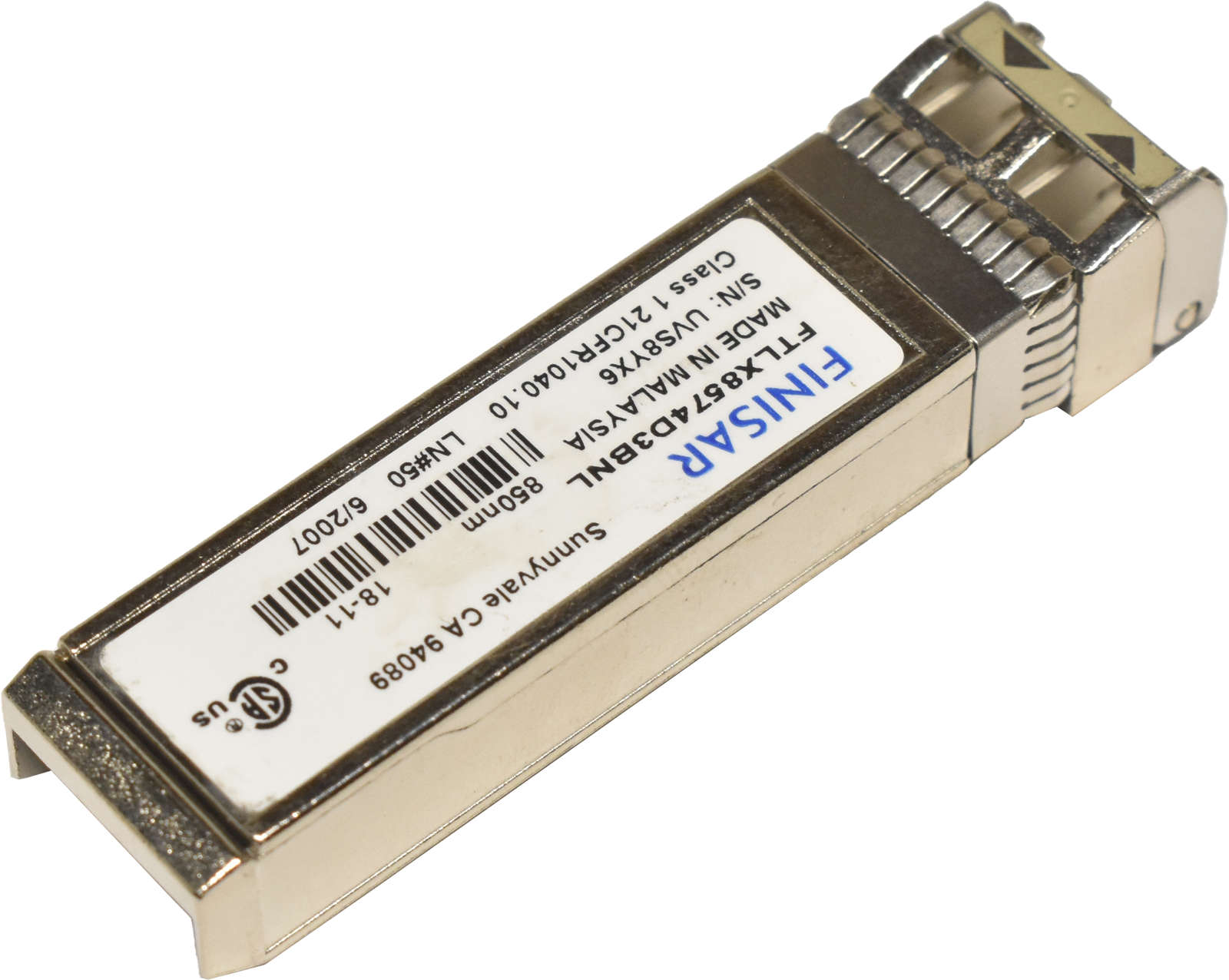 Finisar-GBIC-FTLX8574D3BNL-10G-SFP-850nm-400m-Tran-003.jpg Finisar GBIC FTLX8574D3BNL 10G SFP+ 850nm 400m Transceiver