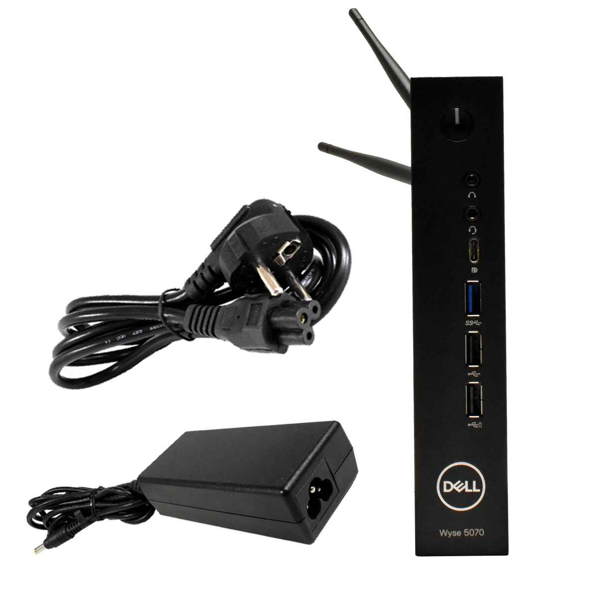 Dell Wyse 5070 Thin Client Intel J4105 1.5GHz CPU 4GB PC4 16GB eMMC Wifi USB 3.0 1xFuß 2xAntene 1xNetzteil Dell Wyse 5070 Thin Client Intel J4105 1.5GHz 8GB PC4 64GB SSD eMMC WiFi USB 3.0 2xAnt mit Nezteil