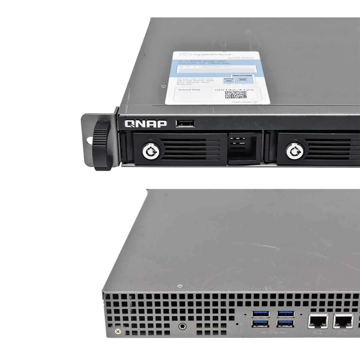 QNAP TS-451U 4-Bay NAS Server Celeron 2.41GHz 1GB DDR3 RAM no HDDs Rack Ears