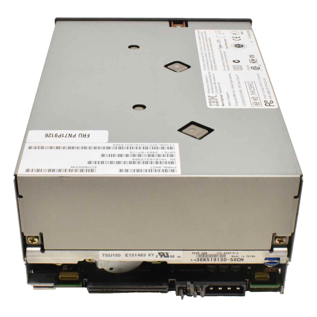 IBM 08L9457 LTO1 FH Internal SCSI Tape Drive / Laufwerk IBM 08L9457 LTO1 FH Internal SCSI Tape Drive / Laufwerk