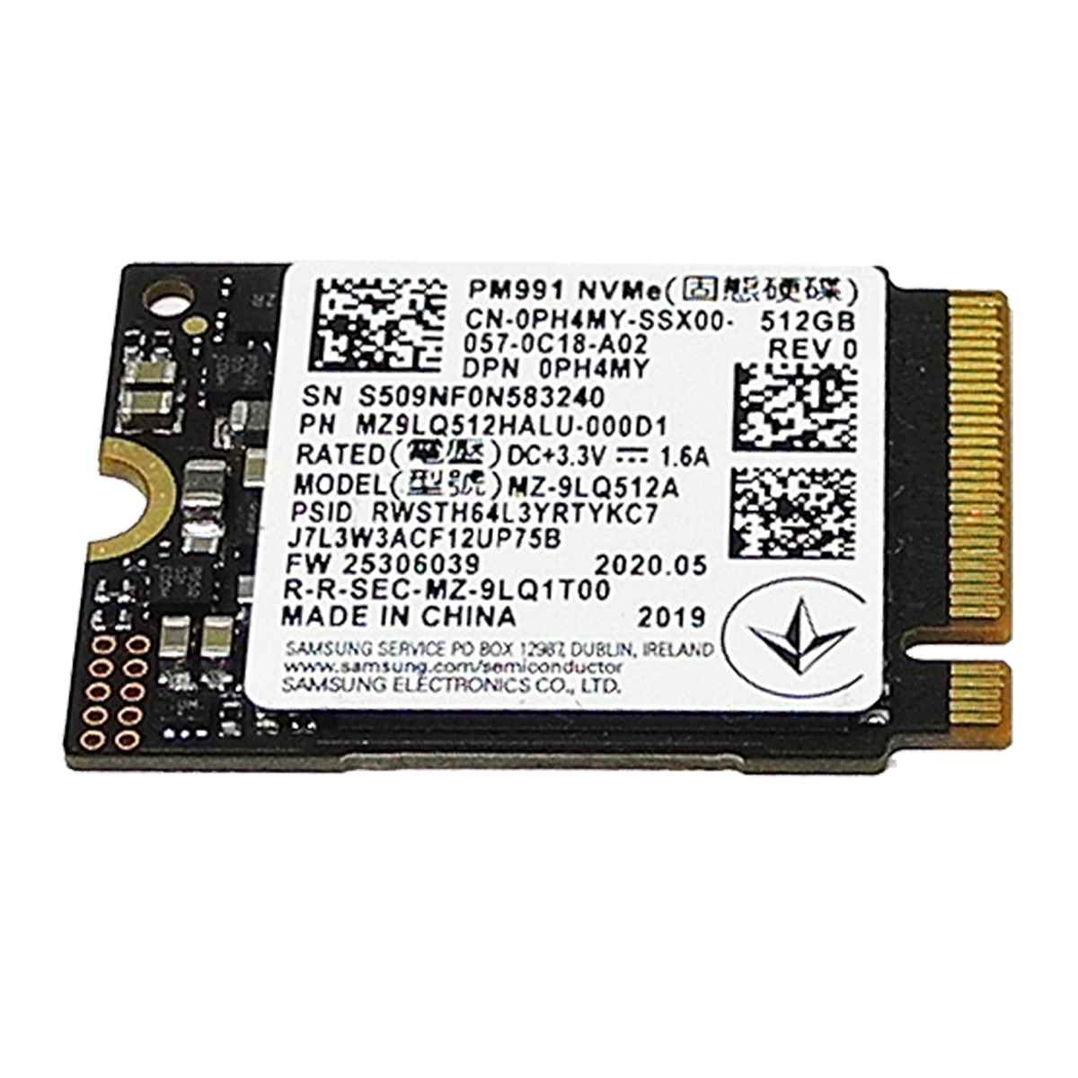 Dell 0PH4MY Samsung PM991 MZ-9LQ512A SSD 512GB M.2 2230 PCIe Gen3.0 x4 NVMe Dell 0PH4MY Samsung PM991 MZ-9LQ512A SSD 512GB M.2 2230 PCIe Gen3.0 x4 NVMe