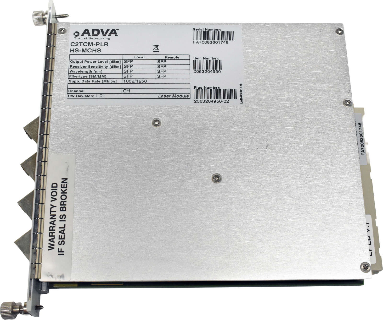 ADVA-C2TCM-PLR-HS-MCHS-0063204950-Quad-Port-SFP-CW-003.jpg ADVA C2TCM-PLR HS-MCHS 0063204950 Quad-Port SFP CWDM Channel Module for FSP 2000