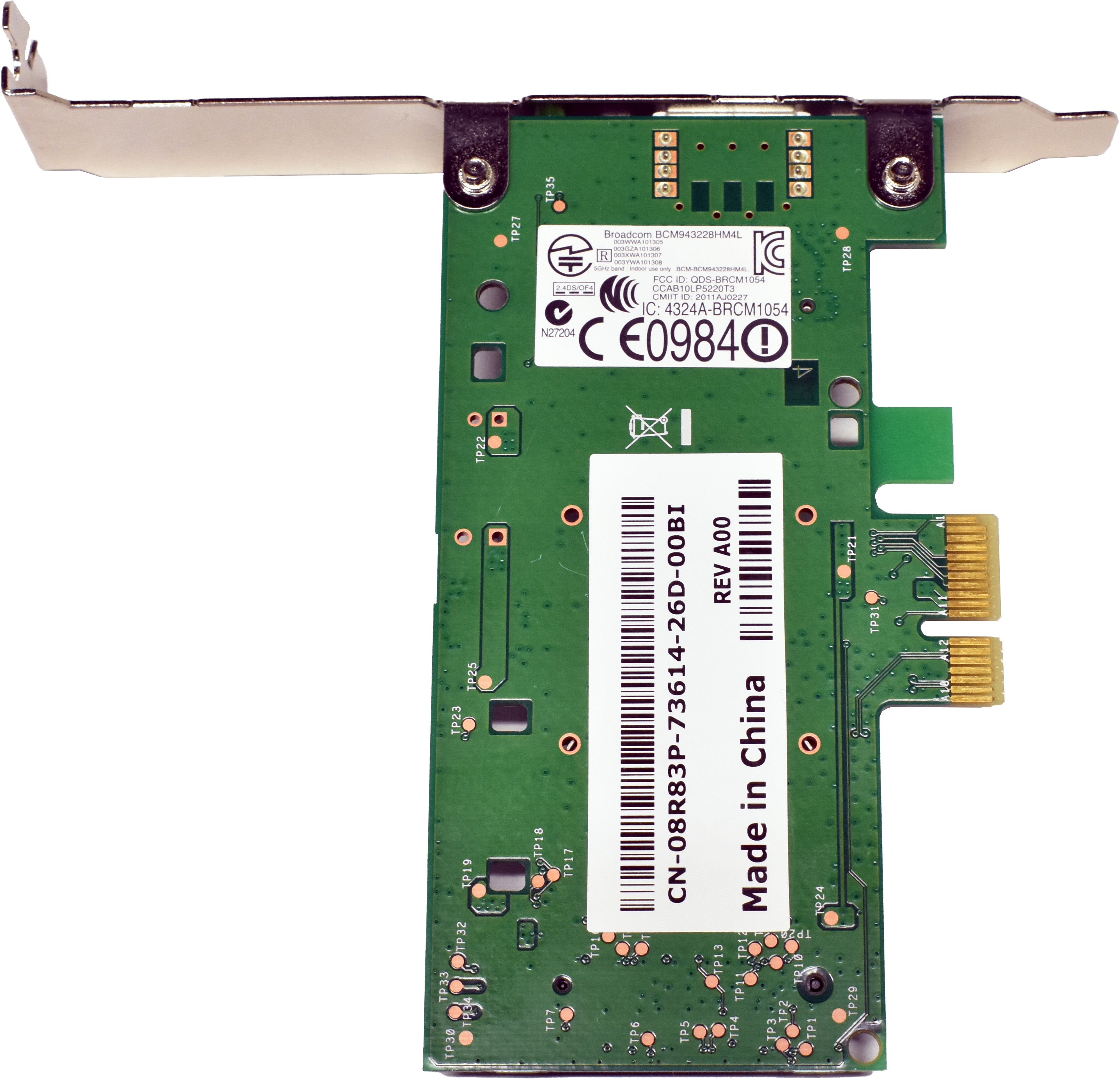 Dell Broadcom 08R83P BCM943228HM4L PCIe x1 Wireless Adapter Card FP