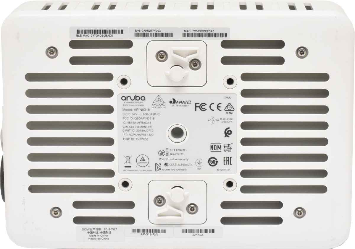Aruba AP-318-RW JZ152A Dual Radio 4x4:4SS MU-MIMO 5-GHz 802.11n/ac WLAN Access Point Aruba AP-318-RW JZ152A Dual Radio 4x4:4SS MU-MIMO 5-GHz 802.11n/ac WLAN Access Point