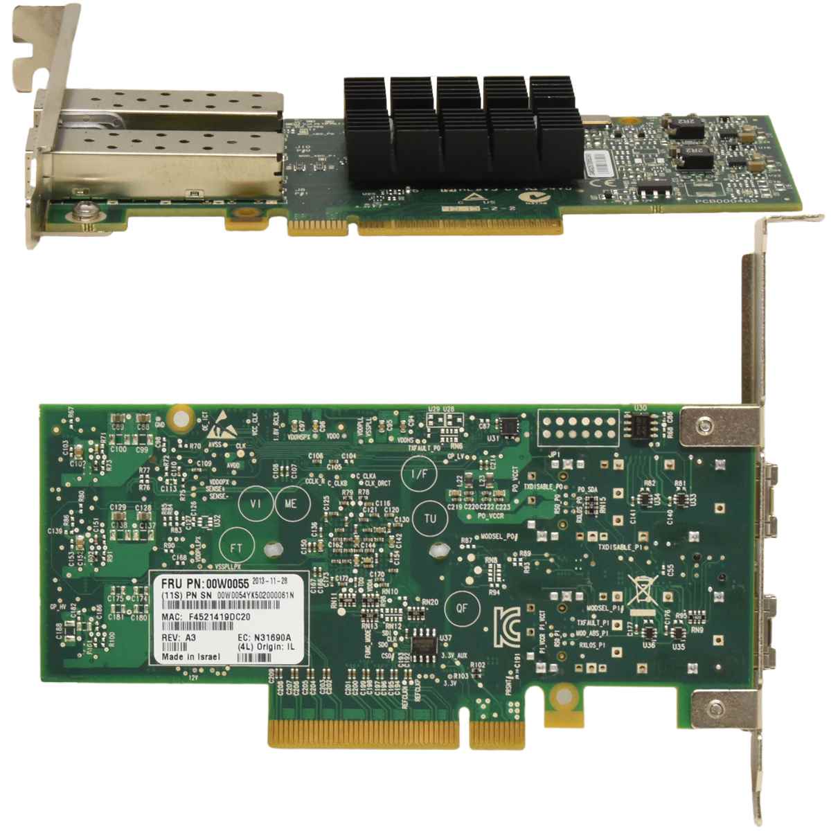 IBM / Mellanox ConnectX-3 Dual-Port SFP Netzwerkkarte + 2x 10G SFP FRU PN: 00W0055 FP IBM / Mellanox ConnectX-3 Dual-Port SFP Netzwerkkarte + 2x 10G SFP FRU PN: 00W0055 FP