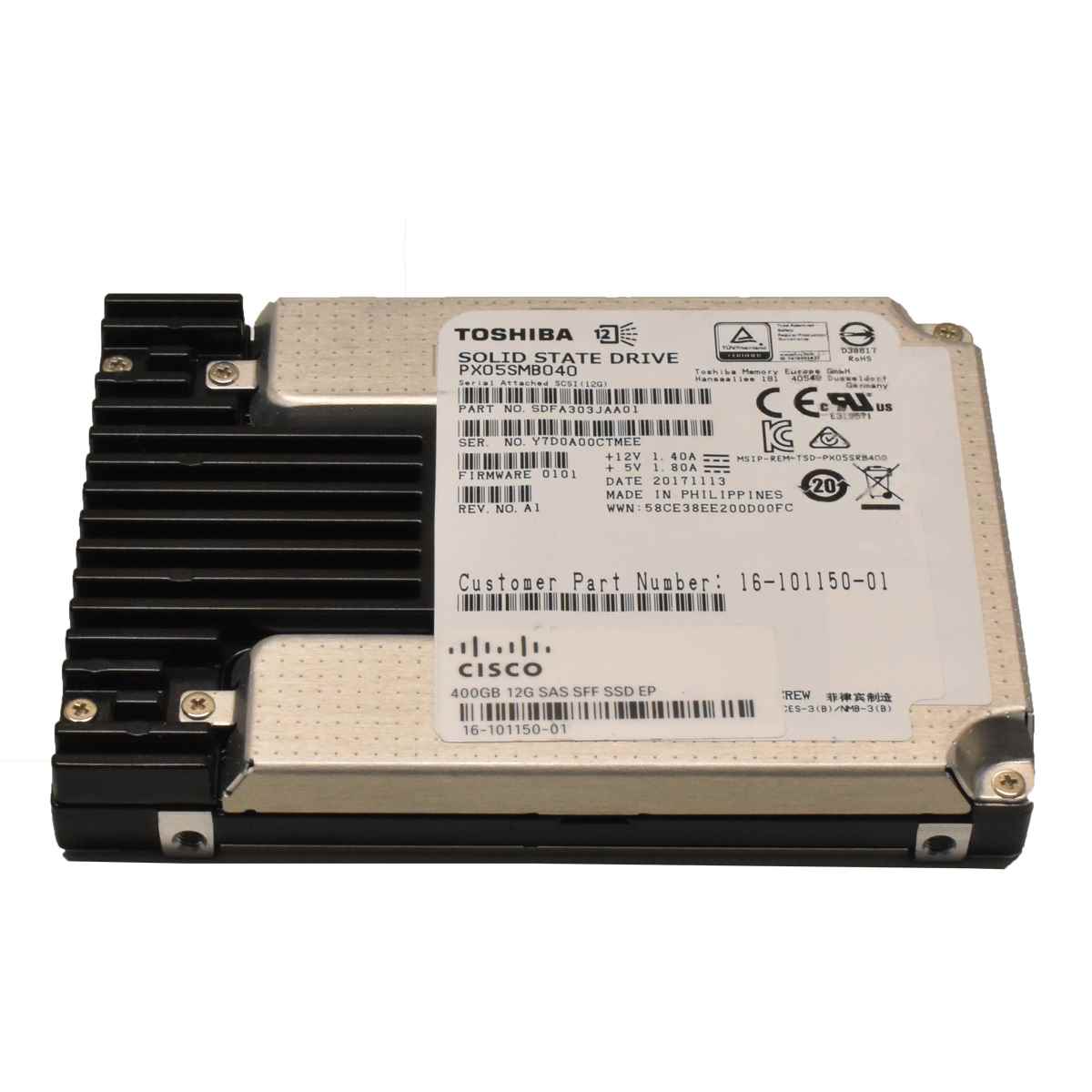 Toshiba PX05SVB040 400GB SAS 12Gb/s 2.5“ Solid State Drive (SSD) 16-101215-01 Toshiba PX05SVB040 400GB SAS 12Gb/s 2.5“ Solid State Drive (SSD) 16-101215-01