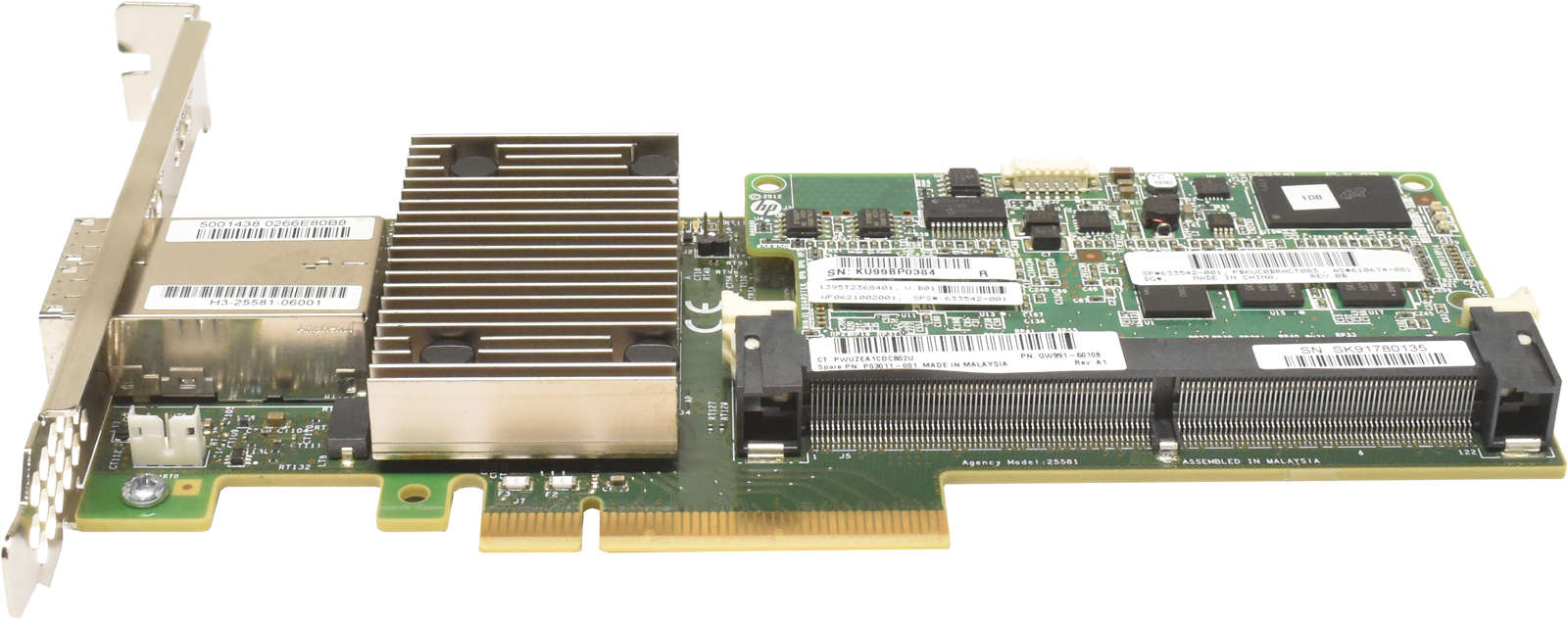 HP Smart Array P1228 12GB PCIe 3.0 x8 RAID Controller 1GB Cache FP + BBU QW991-60108