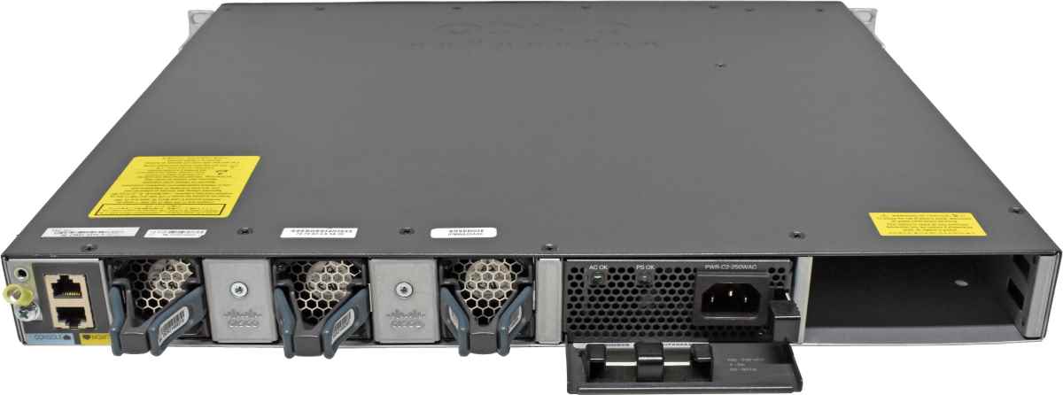 Cisco Catalyst WS-C3650-24TD-S 24-Port RJ-45 GE Switch 2x 10G SFP+ 2x 1G SFP +Rack Ears 1x PSU