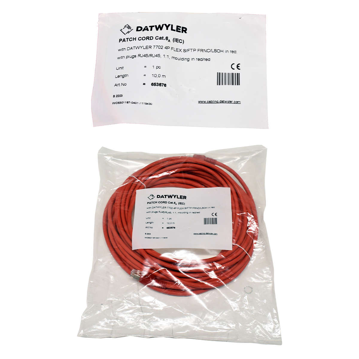 Dätwyler-10m-653676-Copper-Patch-Cord-RJ-45-Cat-6A-001.jpg Dätwyler 10m 653676 Copper Patch Cord RJ-45 Cat.6A IEC red NEW NEU