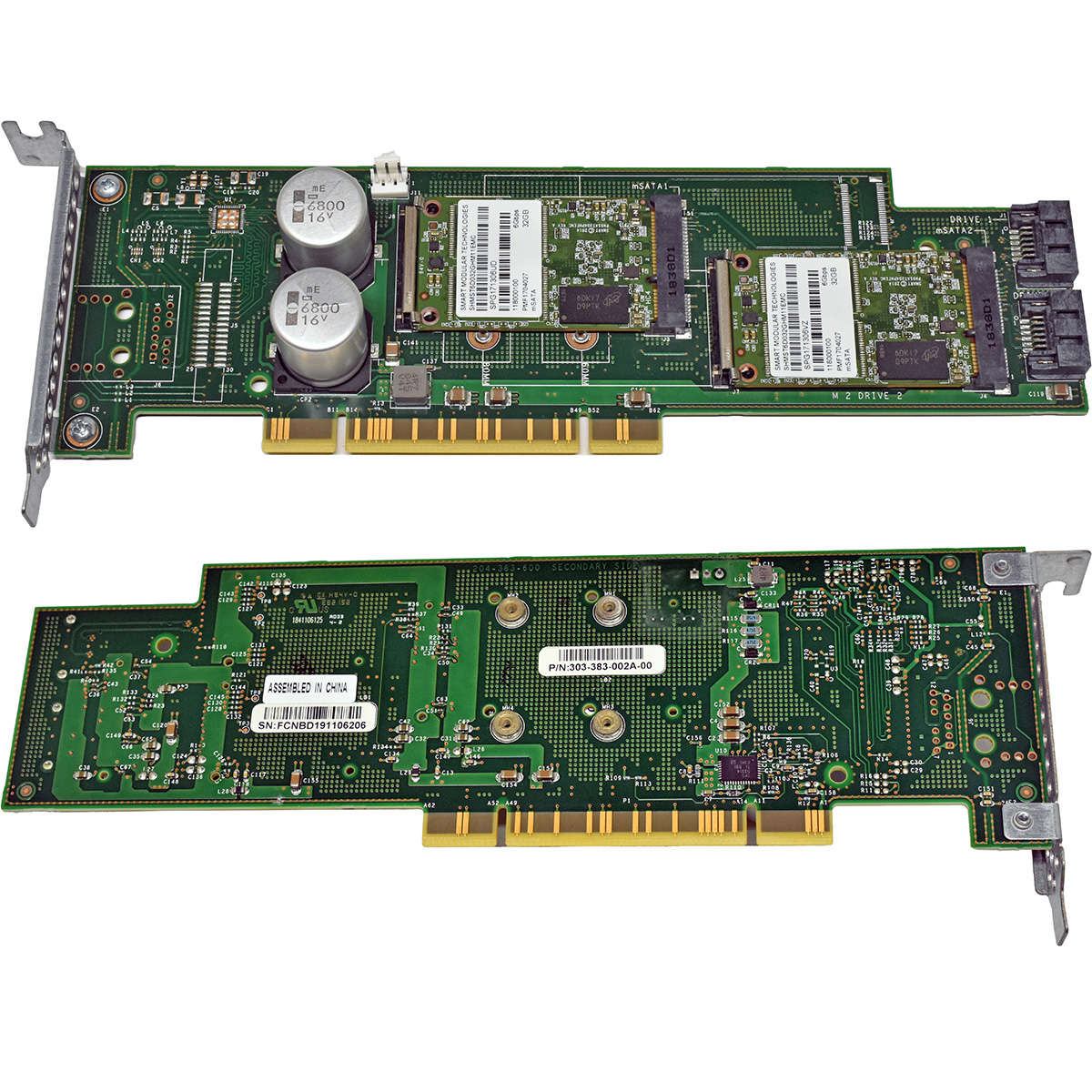 EMC 303-383-002A-00 Boot Controller Card for Isilon NL410 2x 6G 32GB mSATA Flash Memory +Kabel